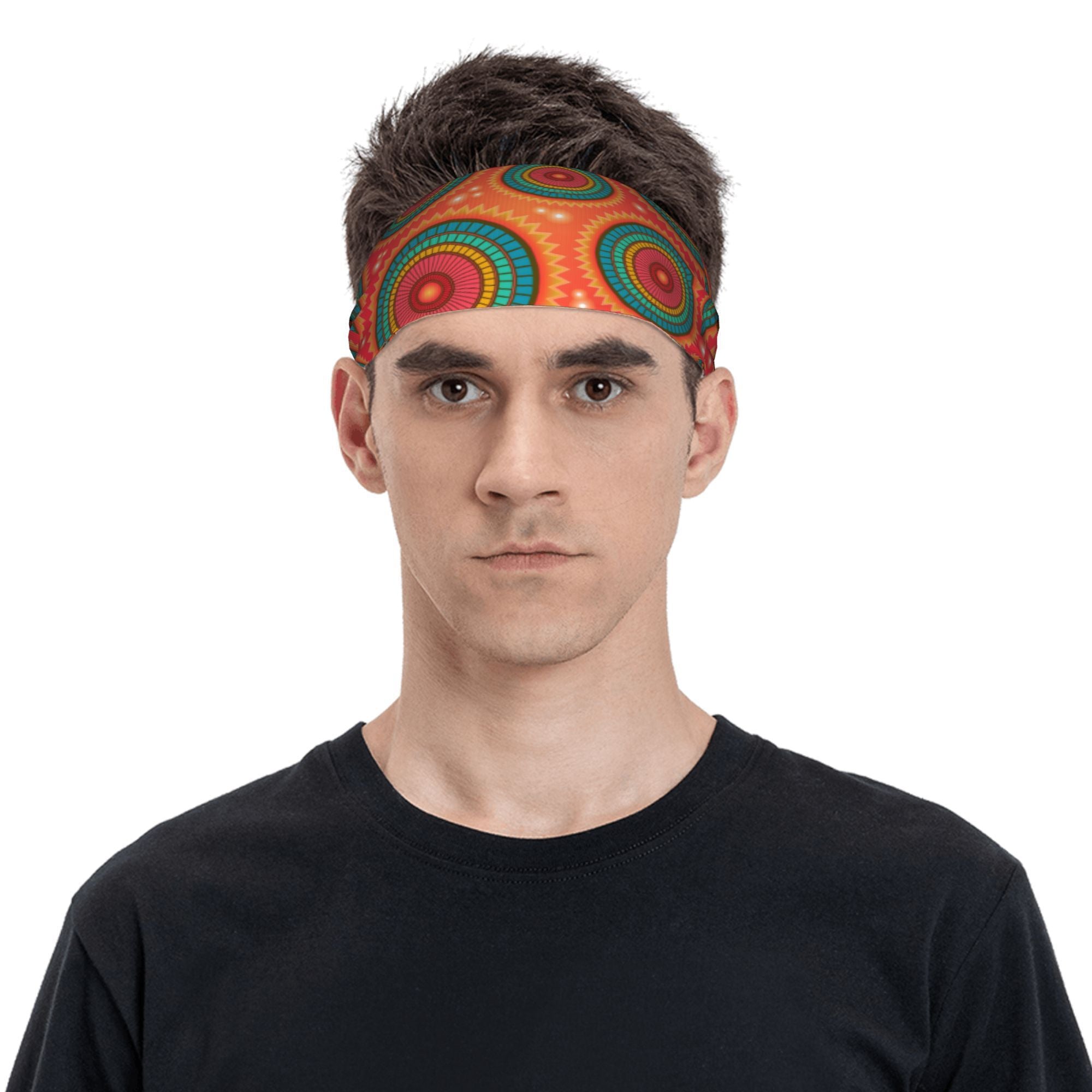 Vibrant Hippie Unisex Headband Sweat Wicking Stretchy Polyester Yoga Gym