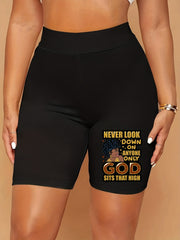  Women's High Rise Stretch Biker Shorts