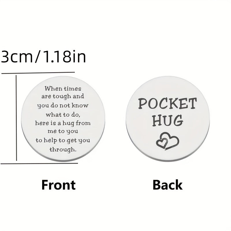 Men's Stainless Steel Pocket Hug Coin Gift
