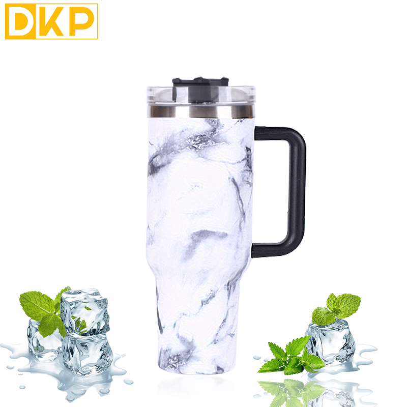 40oz Insulated Tumbler With Handle & Straw Lid Stainless Steel Car Water Cup
