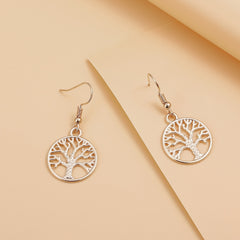 Golden Tree Of Life Earrings Women's Jewelry Gift