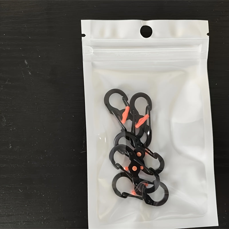 5pcs S Type Carabiner Mini Metal Keychain Buckle Lock for Outdoor Travel