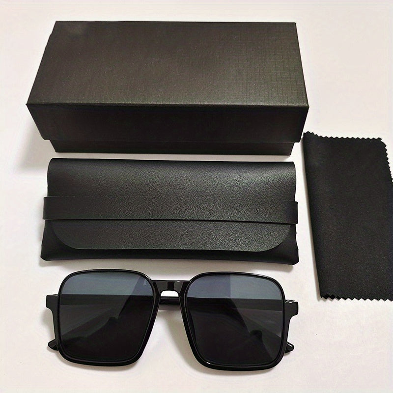 Men's Large Frame Square Sunglasses UV Protection For Cycling Travel Outdoor