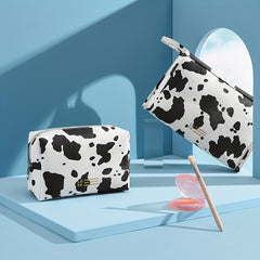 Milk Pattern Portable Makeup Bag