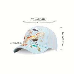 Crane Embroidery Baseball Cap Solid Cotton Dad Hat Sun Hats For Women