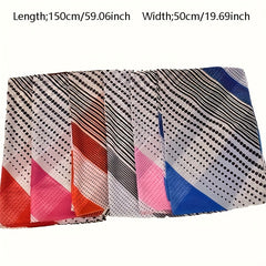 Thin Chiffon Scarf Polka Dot Stripe Print Block Shawl Casual Head Wrap