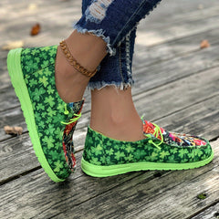 Women's Floral Print Low Top Sneakers Lightweight Sport Walking Shoes