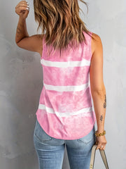  Colorblock Tie Dye Tank Top