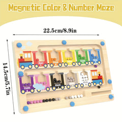 Wooden Magnetic Number Maze Train Toy