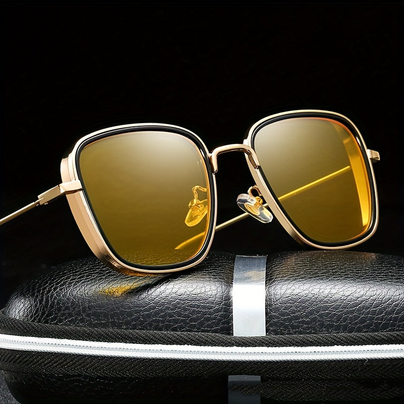 Men's Steampunk Polarized Sunglasses Large Frame UV Protection