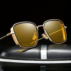 Men's Steampunk Polarized Sunglasses Large Frame UV Protection