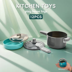 Kids' Play Kitchen Set with Chef'S Gear Pots Pans and Utensils