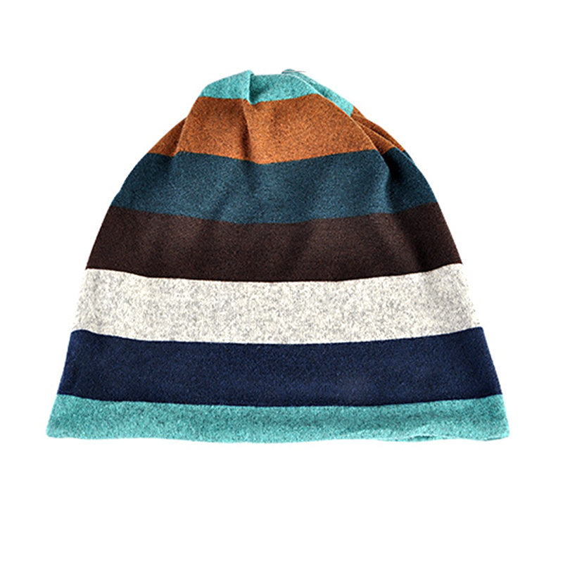 Men's Rainbow Turban Headband Chemo Cap Soft Beanie