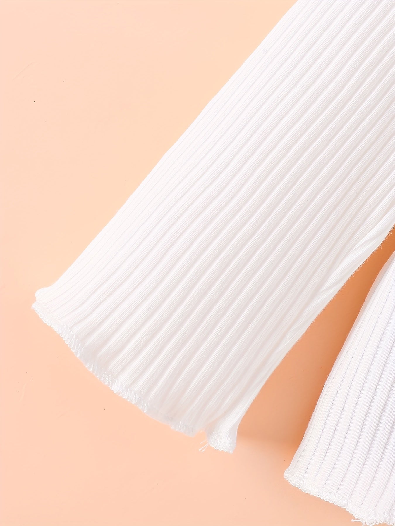 3pcs Girls Long Sleeve Ribbed Knit Ruffle Tops Blouse Sweater Set