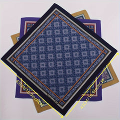 3pcs Men's Woven Printed Handkerchiefs - Outdoor & Wedding Gift Set