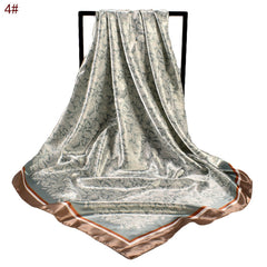 Satin Large Square Head Scarves Silk Neck Scarf Hair Wraps
