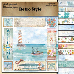 Summer Breeze Themed Paper Sheets for DIY Projects - Set of 12
