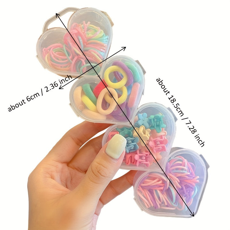 320pcs Macaron Hair Accessories Elastic Hair Tie Claw Clip
