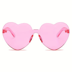 Y2K Heart Sunglasses Clear Frame UV400