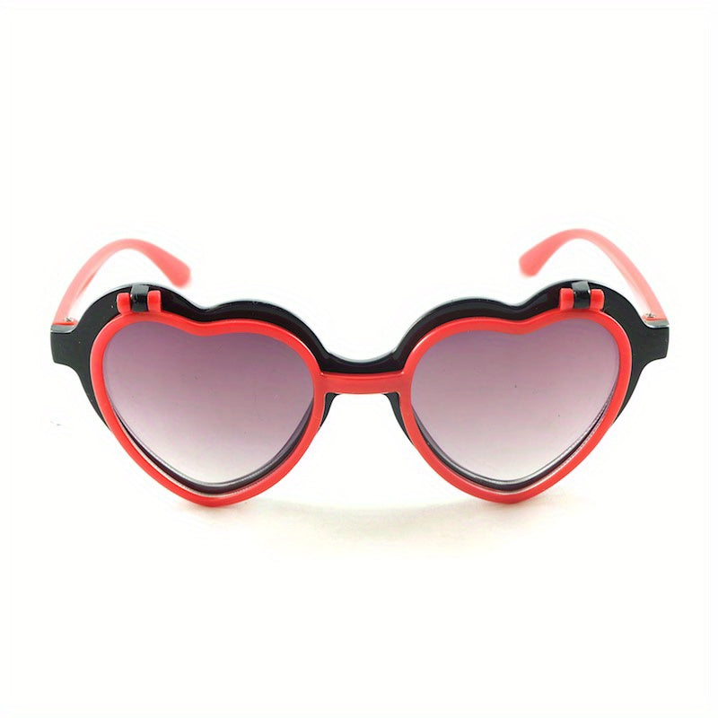 Y2K Heart Flip Sunglasses for Girls
