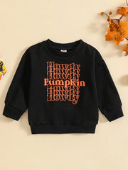 Halloween Letter Print Long Sleeve Sports Sweatshirt for Toddlers