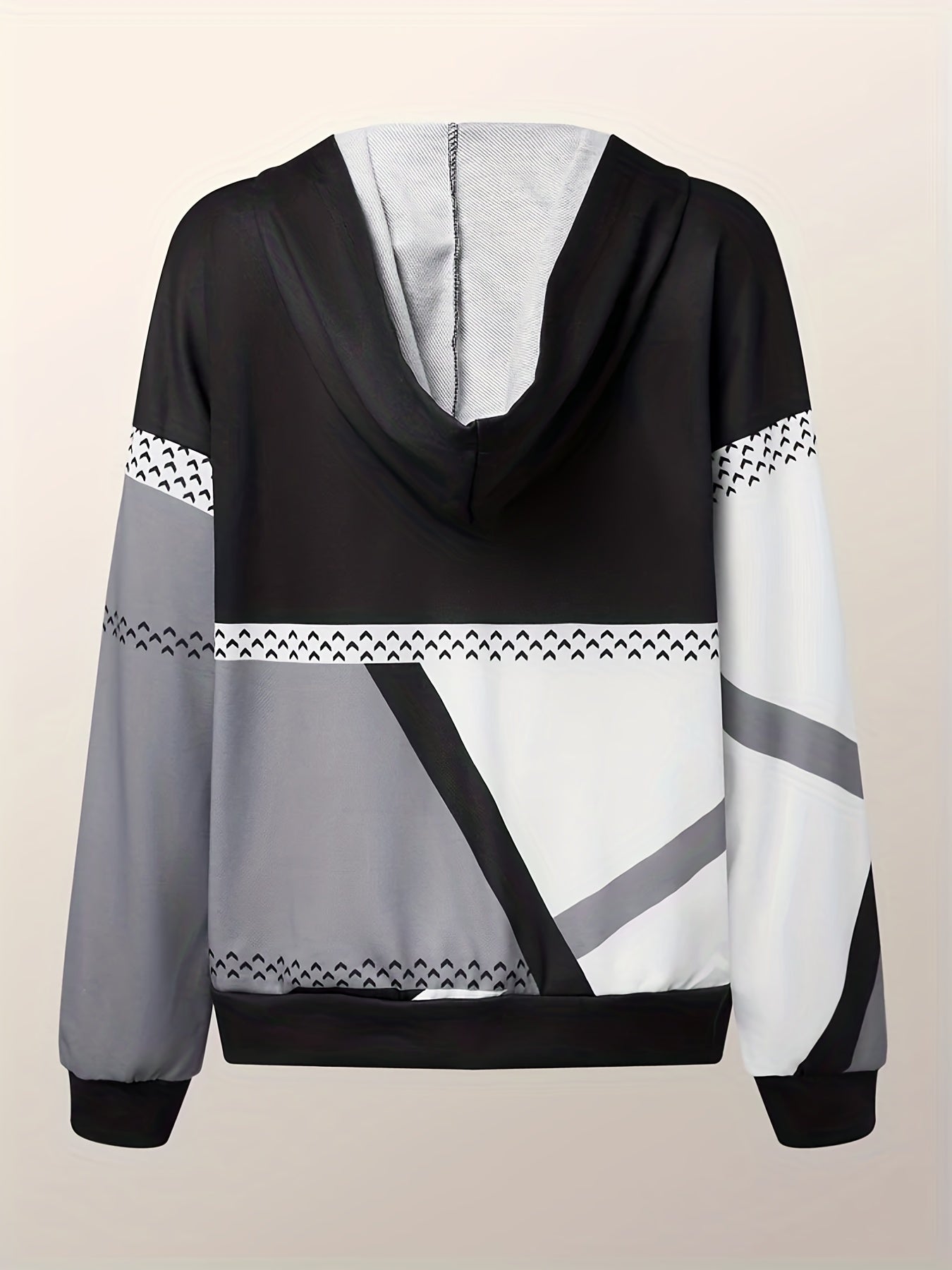 Women's Plus Geometric Print Hoodie Pullover & Pants Set