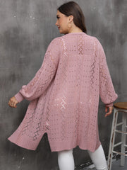  Hollow Out Long Sleeve Cardigan