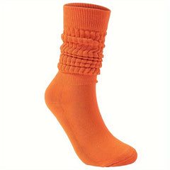 Textured Solid Calf Socks Warm Knee High Women's Stockings