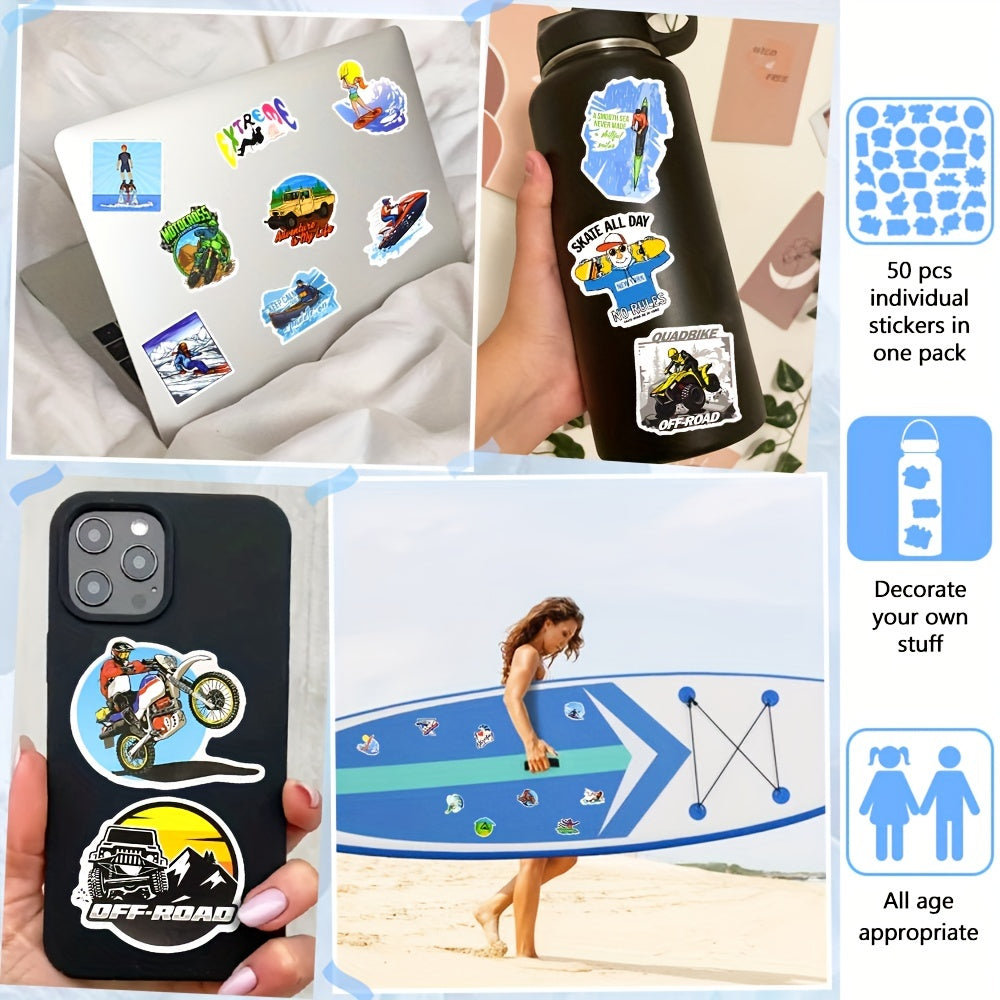 50Pcs Hip Hop Rock Doodle Stickers for Laptop Skateboard Car Decal