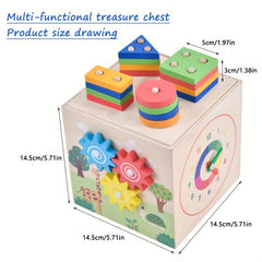 Educational Shape Sorter Toy for Kids with Numbers, Gears & Animals