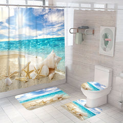 3D Digital Bathroom Waterproof Polyester Shower Curtain