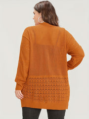  Hollow Out Long Sleeve Knitted Cardigan