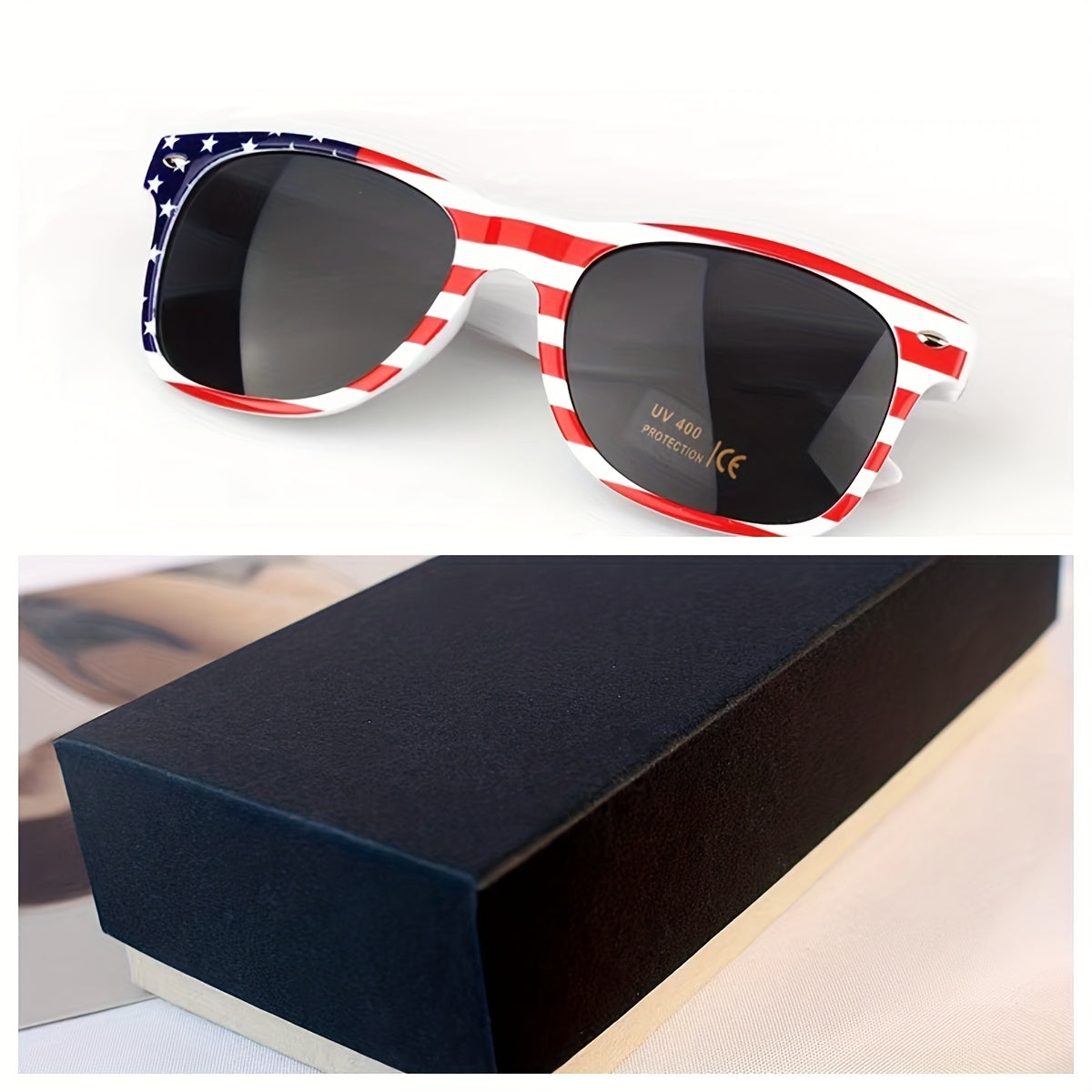 American Flag Print Sunglasses UV Protection for Men & Women
