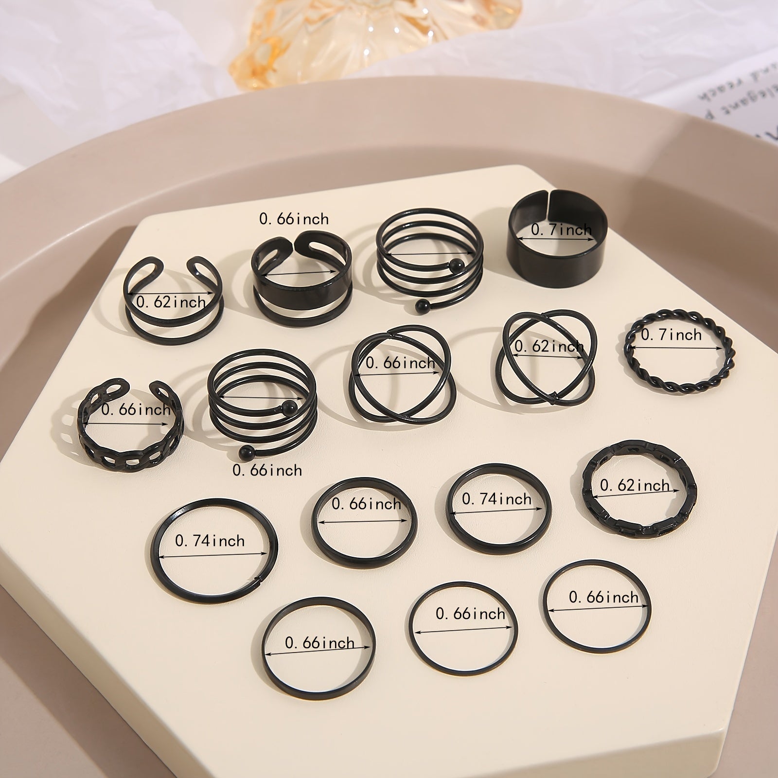Geometric Surplice Ring Set Women's Jewelry