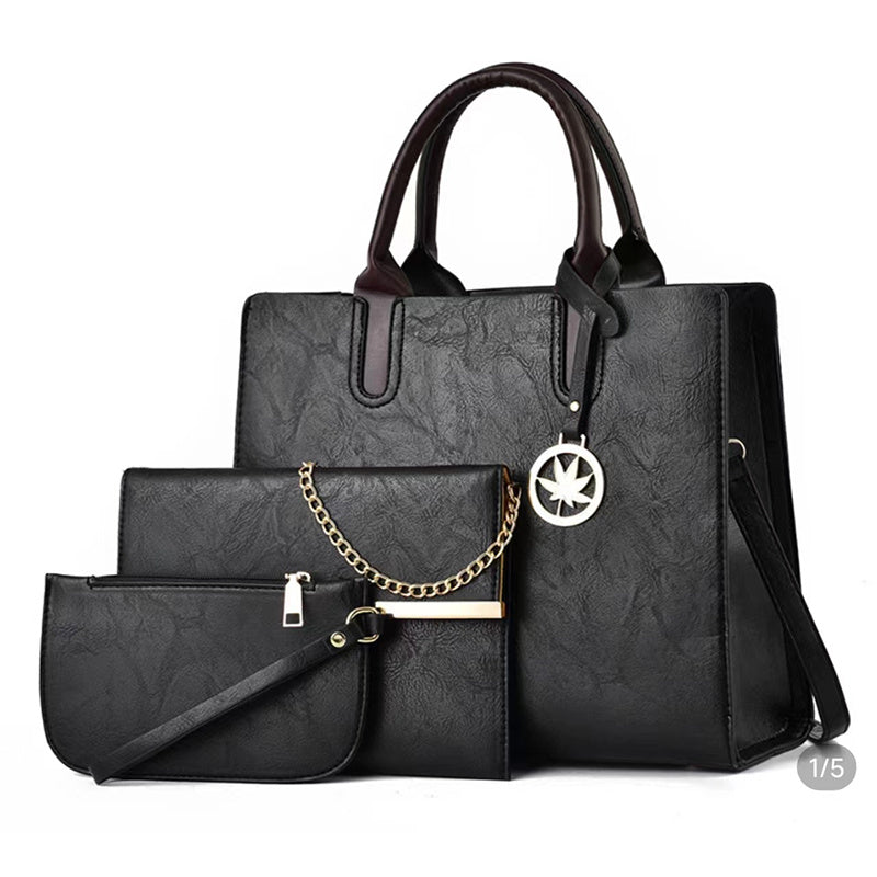 Women's Handbag Set Faux Leather Shoulder Bag & Crossbody Bag & Clutch Purse
