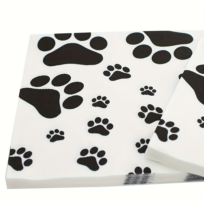 20pcs Dog Paw Prints Birthday Party Supplies Animal Theme Decorations