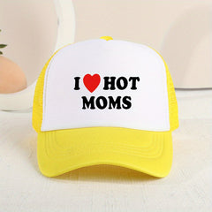 Kids Mesh Baseball Cap I Love My Hot Mom Print