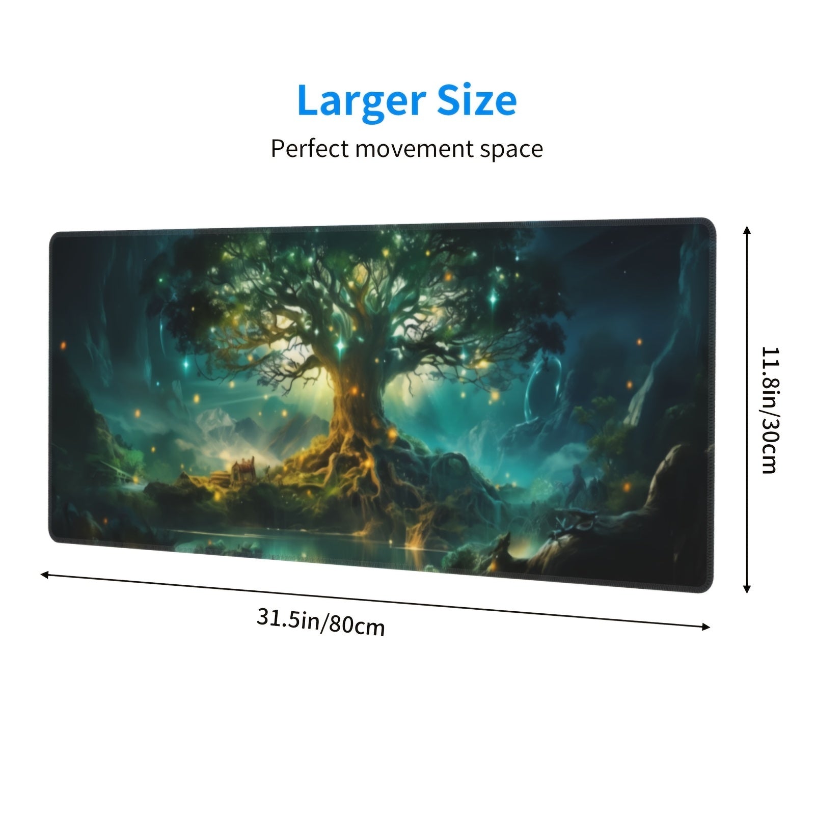 Green Magical Tree Gaming Mouse Pad XL
