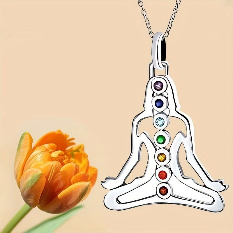 7 Chakra Meditation Pendant Yoga Chakra Healing Stone Necklace