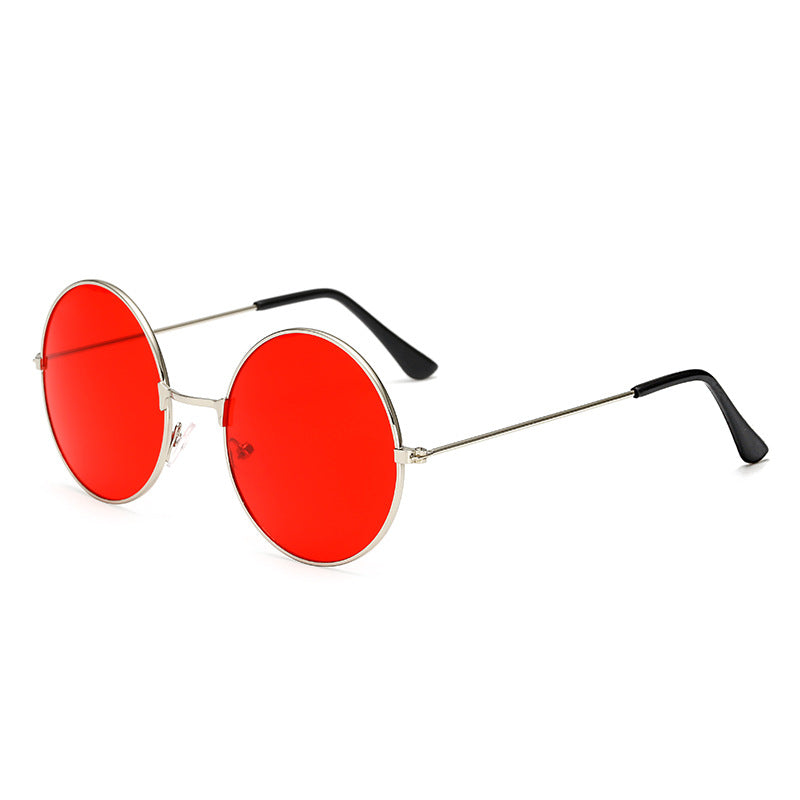 Vintage Round Frame Sunglasses Ladies Oversized Glasses