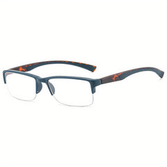 Half Frame Dual Color PC Men's Glasses