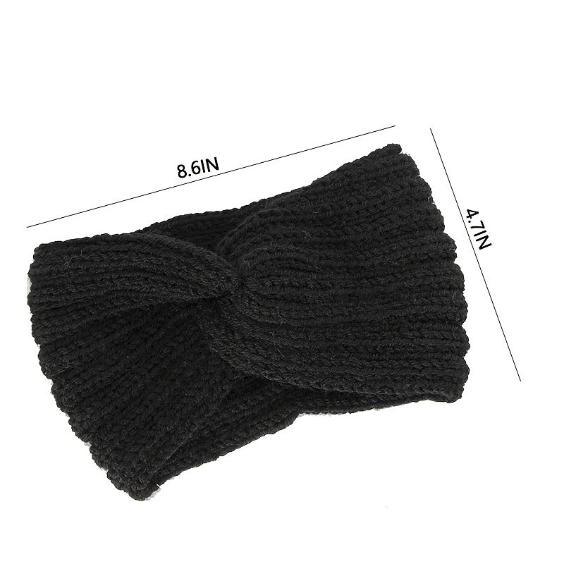 Women's Knitted Knot Headband Winter Twist Thermal Cold Weather Hair Accessory