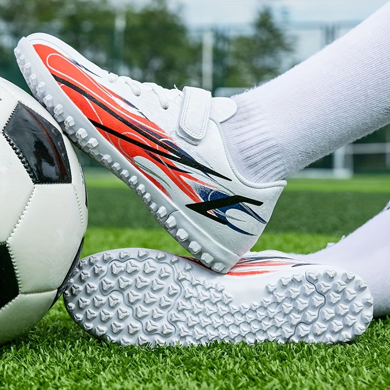 Youth Turf Soccer Shoes Hook And Loop Fastener Safe For Ankle All Season