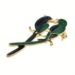 Men's Parrot Painting Oil Brooch Gift For Boyfriend