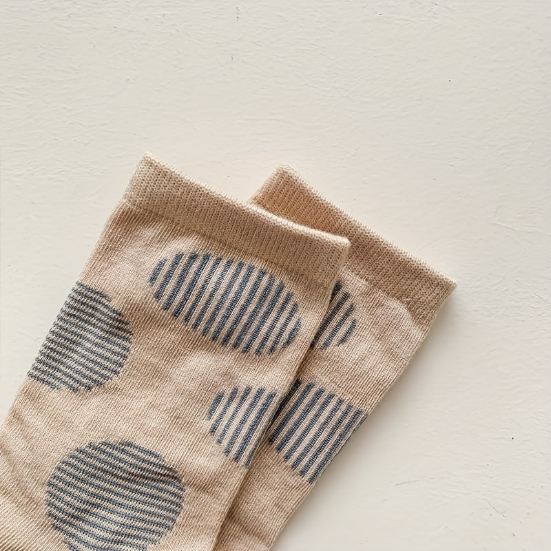 5 Pairs Geometric Pattern Women's Mid Tube Socks