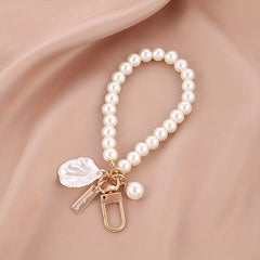 Faux Pearl Beads Bracelet Keychain Women's Necklace