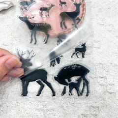 1pc Elk Transparent Stamp for DIY Card Decoration
