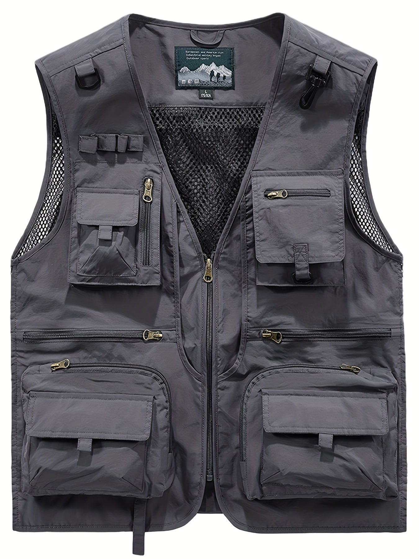 Men's Casual V Neck Zip Up Vest For Spring Summer Outdoor Fishing