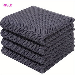 4pcs Cotton Waffle Dish Cloths Absorbent Quick Drying Dish Towels