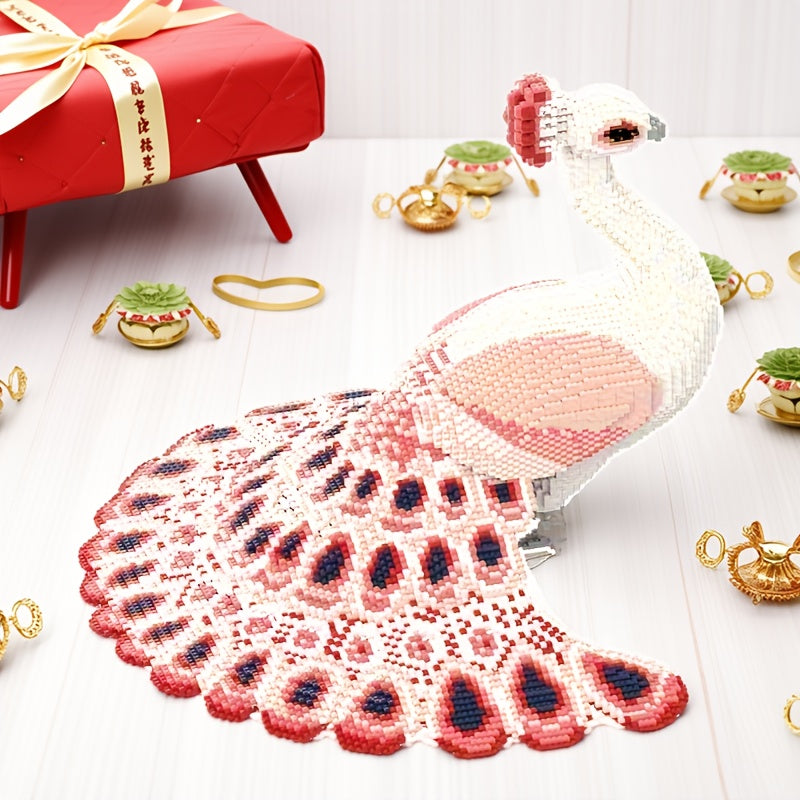 6518pcs Peacock Building Blocks 3D Ornaments Unzip Toy Interior Decoration